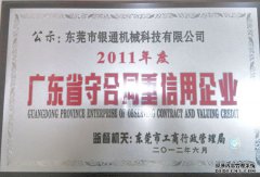 热烈庆祝我司荣获“广东省守合同重信用企业”